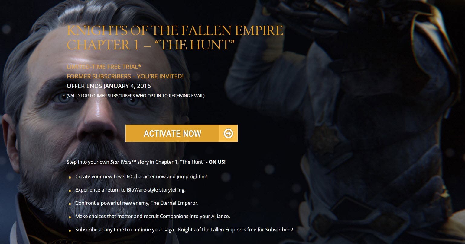 swtor kotfe chapter 1 free trial for former subs star wars gaming news