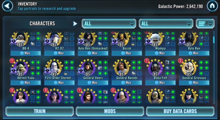 Star Wars Galaxy of Heroes Event Calendar - March 2019